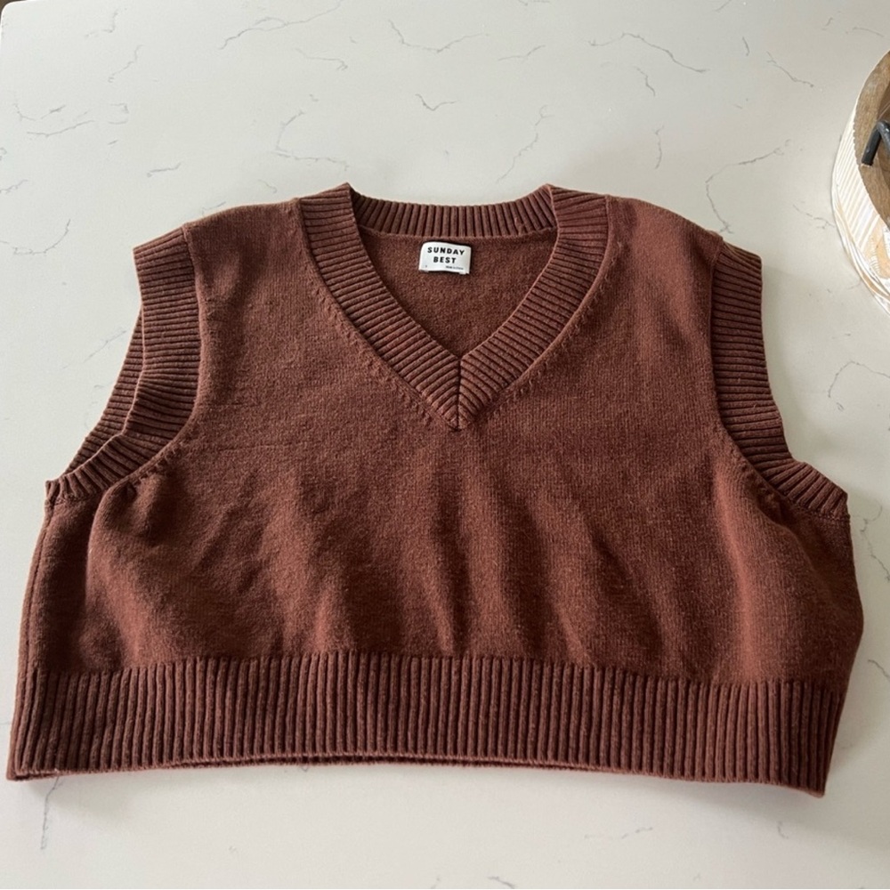 Sunday Best Cropped Knit Vest